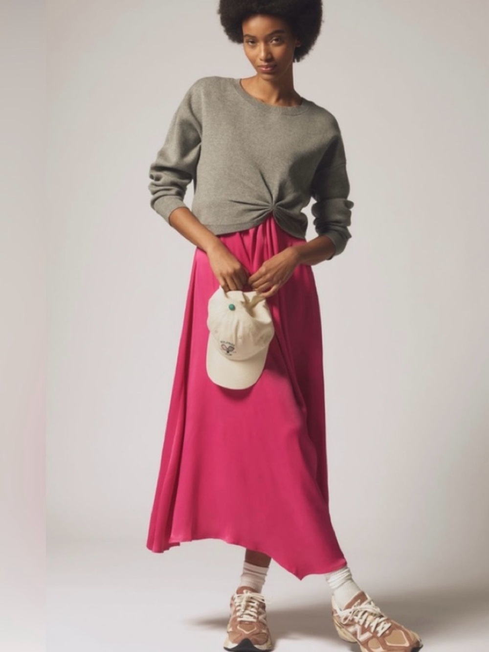 Fuchsia Maxi Skirt Gemini Twofer Sweater/dress. Anthropologie. NWOT